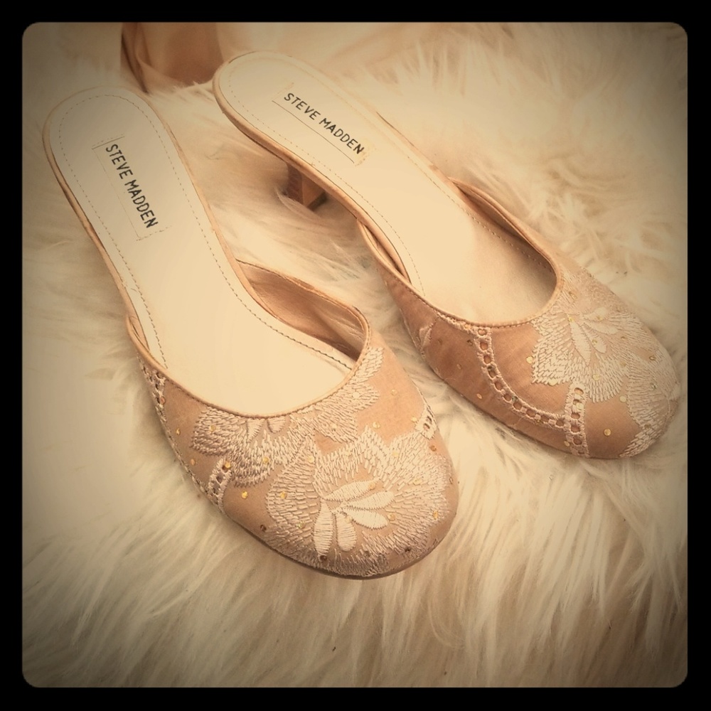 Gold embellished Steve Madden heels